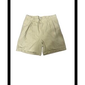 Izod Mens Khaki Pleated Chino Shorts Tan Size 38 Casual Preppy Golf Shorts